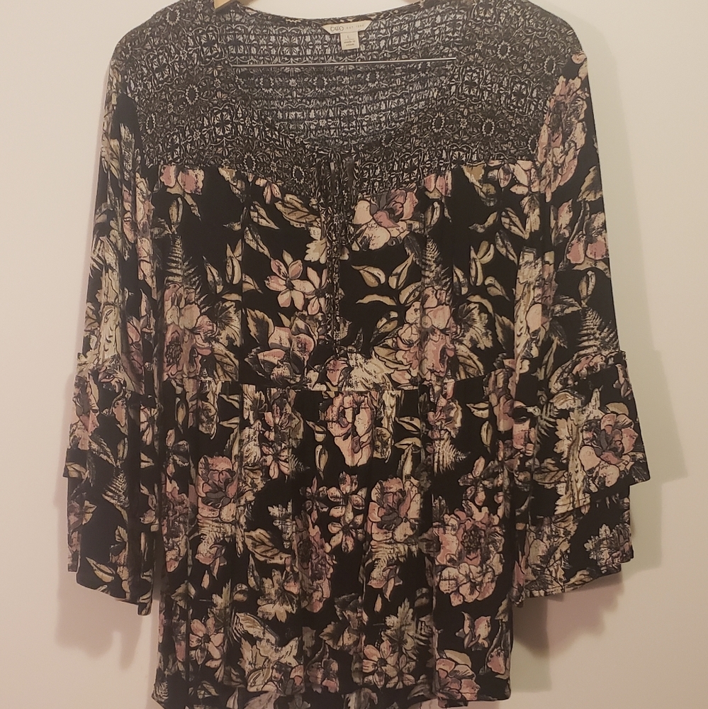 Floral Boho Peasant Too, Sz L